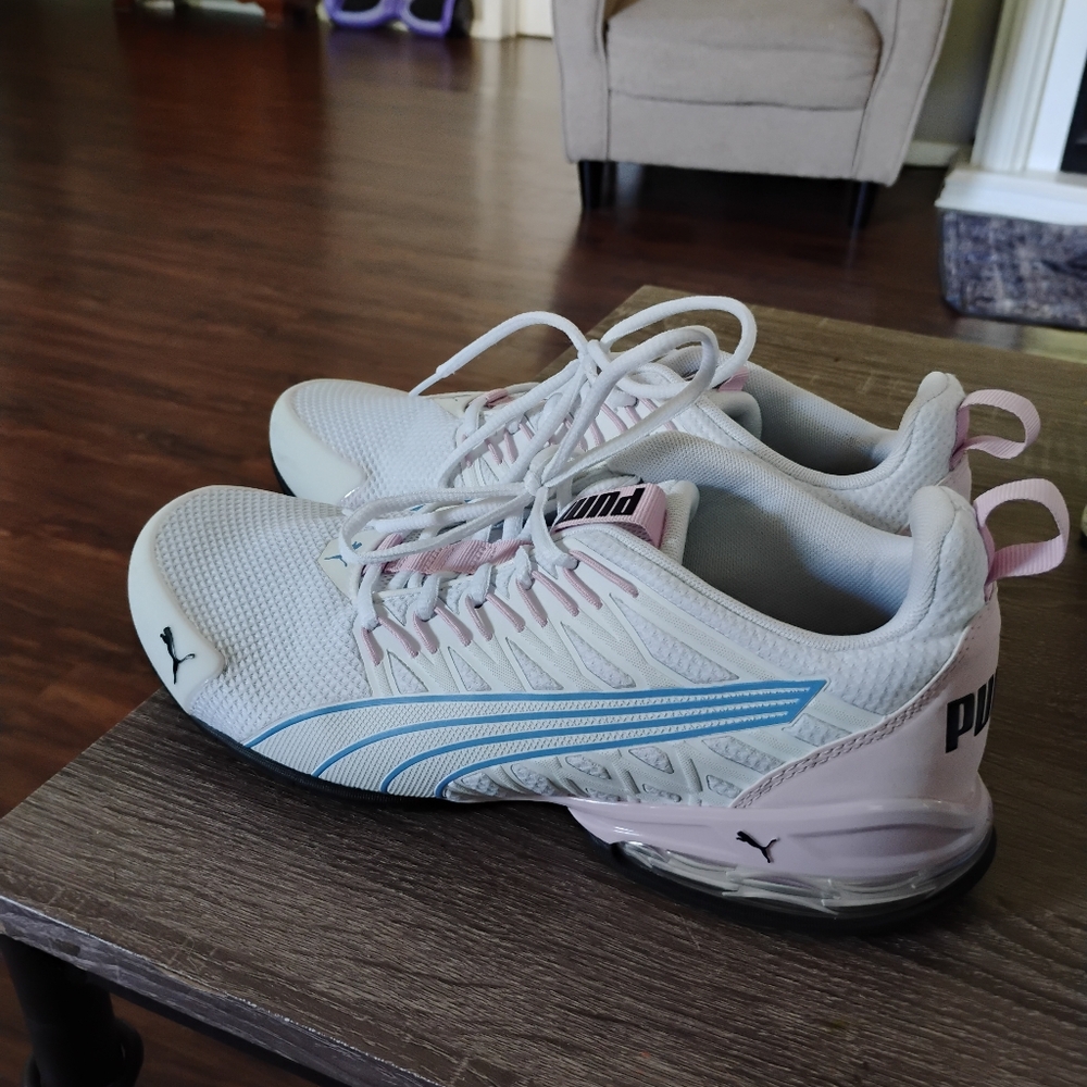Puma White and Pink Athletic Shoes